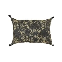 Linen Cushion Cover | Mahe Palm | Kaki 40x60cm
