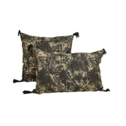 Linen Cushion Cover | Mahe Palm | Kaki 45x45cm -Home Sale Shop zoco home linen pillow mahe palm kaki 45x45cm textile 36187317895380