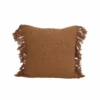 Linen Cushion Cover | Wani Fringes | Tobacco 45x45cm