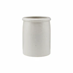 Pion Stoneware Jar | White/Grey 11.5x15cm