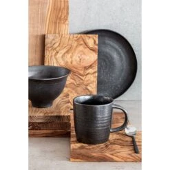 Pion Stoneware Lunch Plate | Black 21.5x3cm -Home Sale Shop zoco home pion stoneware lunch plate black 21 5x3cm home accessories 36371625607380