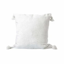 PomPom Cushion Cover | White 50x50cm