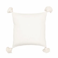 PomPom Cushion Cover| White 60x60cm
