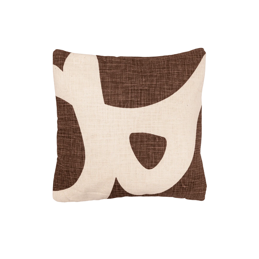 Printed Cushion Cover | Brown 40x40cm 1 Printed Cushion Cover | Brown 40x40cm