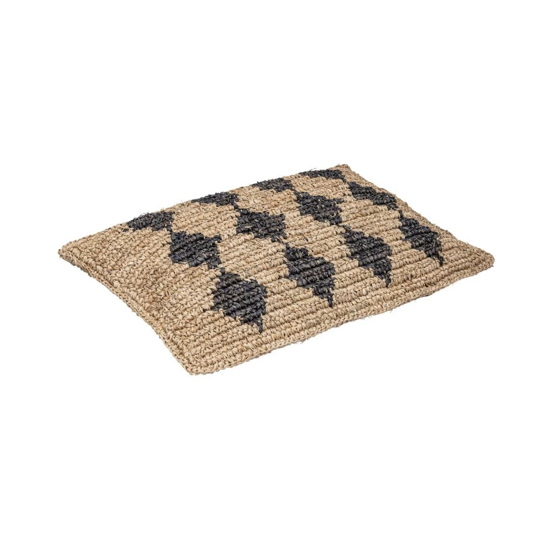 Raffia Cushion Cover | Black Motif | 40x60cm 4 Raffia Cushion Cover | Black Motif | 40x60cm - Image 4