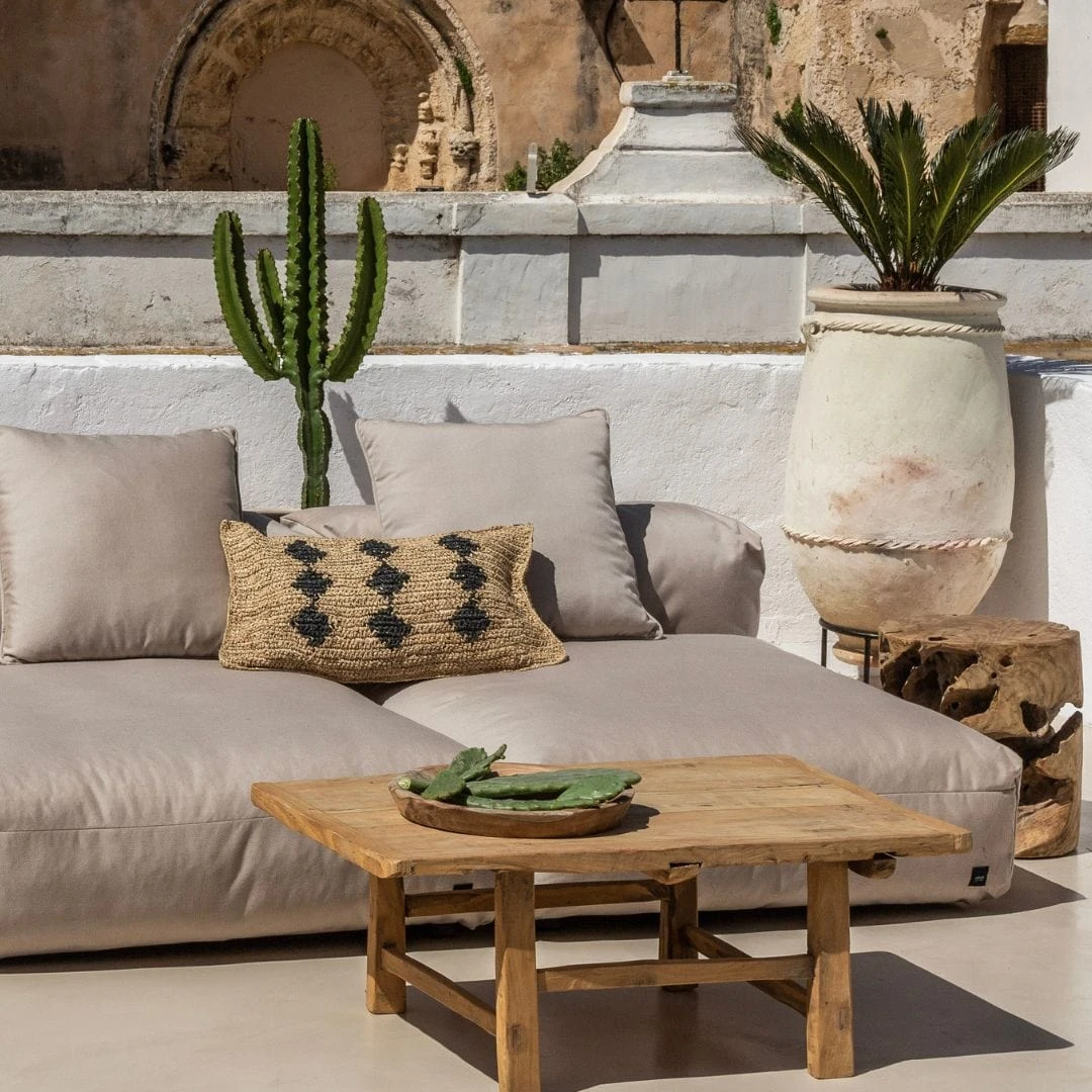 Raffia Cushion Cover | Black Motif | 40x60cm 2 Raffia Cushion Cover | Black Motif | 40x60cm - Image 2