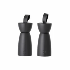 Rubberwood Salt & Pepper Mill Set | Black 6.5x15cm