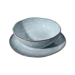 Rustic Plate | Grey/Blue 27.5cm -Home Sale Shop zoco home rustic plate grey blue 27cm 29526707011741