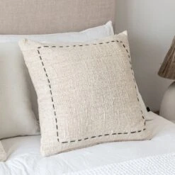 Soraya Cotton Cushion Cover Frame | Off-White | 50x50cm -Home Sale Shop zoco home soraya cotton cushion cover frame off white 50x50cm textiles pillows 57370320011607
