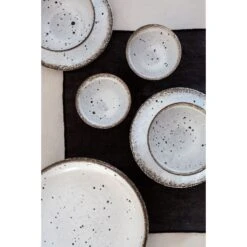 Stoneware Bowl | White/Brown 12x7cm -Home Sale Shop zoco home stoneware bowl white brown 12x7cm kitchenware 36317504504020