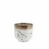 Stoneware Cup | White/Brown 8x8cm