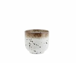 Stoneware Cup | White/Brown 8x8cm
