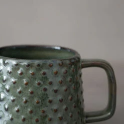 Stoneware Dotted Mug | Green/Brown 9.5x8cm -Home Sale Shop zoco home stoneware dotted mug green brown 9 5x8cm kitchenware 49086495883607