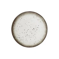 Stoneware Plate | White/Brown 28cm