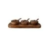 Teak Bowl W/ Spoon Set Of 3 | 27x11x8cm
