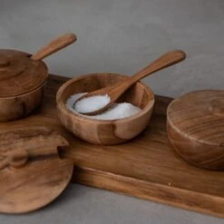 Teak Bowl W/ Spoon Set Of 3 | 27x11x8cm -Home Sale Shop zoco home teak bowl w spoon set of 3 27x11x8cm bowls 60824488411479