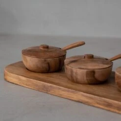 Teak Bowl W/ Spoon Set Of 3 | 27x11x8cm -Home Sale Shop zoco home teak bowl w spoon set of 3 27x11x8cm bowls 60824488444247