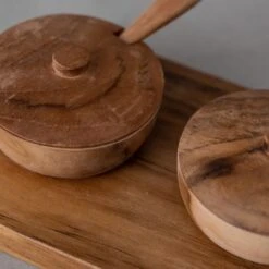 Teak Bowl W/ Spoon Set Of 3 | 27x11x8cm -Home Sale Shop zoco home teak bowl w spoon set of 3 27x11x8cm bowls 60824488509783