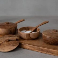 Teak Bowl W/ Spoon Set Of 3 | 27x11x8cm -Home Sale Shop zoco home teak bowl w spoon set of 3 27x11x8cm bowls 60824488542551
