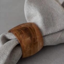 Teak Napkin Ring | Natural -Home Sale Shop zoco home teak napkin ring natural tableware 60824457085271