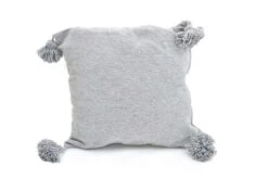 PomPom Cushion Cover | Light Grey 60x60cm -Home Sale Shop zoco home textiles textiles cushion covers pompom cushion cover light grey 60x60cm pil1150 11861300445250