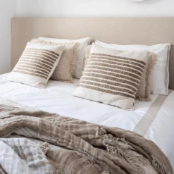 Yarn Cushion Cover | White/Light Brown 50x50cm 11 Yarn Cushion Cover | White/Light Brown 50x50cm -Home Sale Shop zoco home yarn cushion cover white light brown 50x50cm home accesories 48940753748311